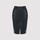 TRACY LEATHER MINI SKIRT IN BLACK