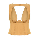 LILY SATIN TOP IN YELLOW